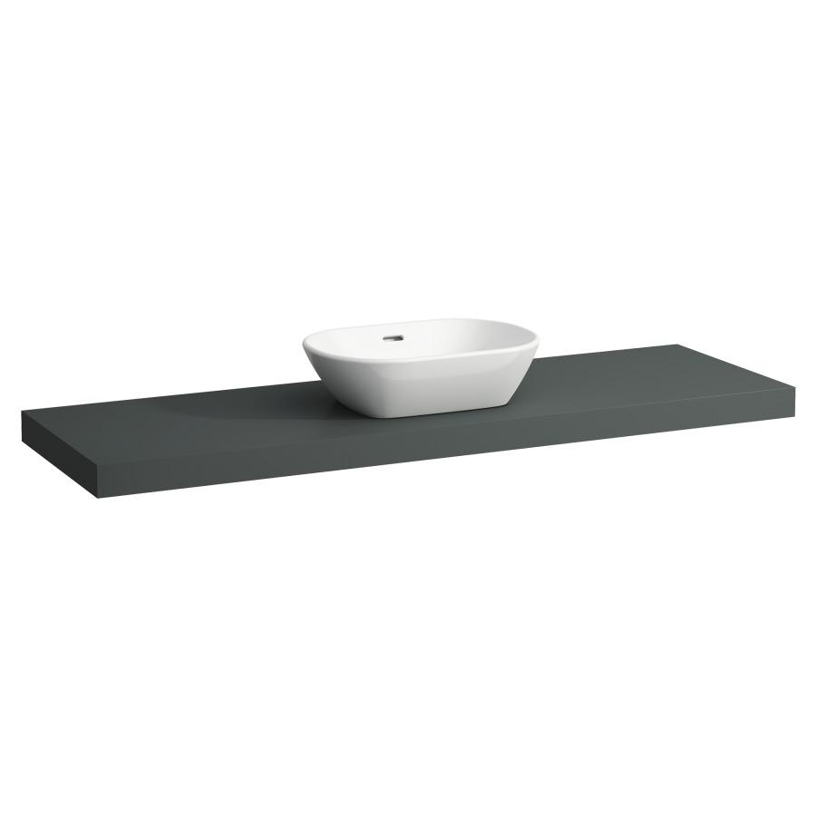 Table de lavabo LANI
157,0 x 6,5 x 49,5 cm
pour lavabo à poser découpe au
centre, incl. 3 consoles