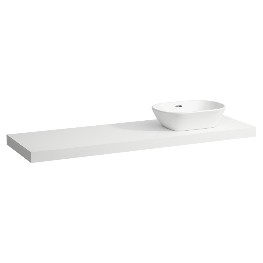 Table de lavabo LANI
157,0 x 6,5 x 49,5 cm
pour lavabo à poser découpe à
droite, incl. 3 consoles