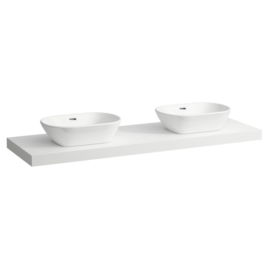 Table de lavabo LANI
157,0 x 6,5 x 49,5 cm
pour lavabo à poser
2 découpes, incl. 3 consoles
