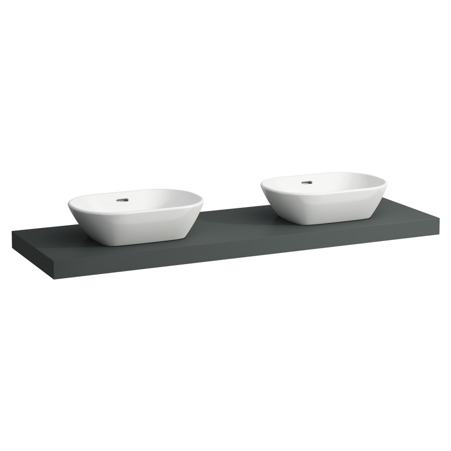 Table de lavabo LANI
157,0 x 6,5 x 49,5 cm
pour lavabo à poser
2 découpes, incl. 3 consoles
