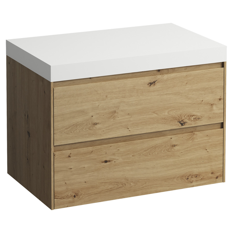 Meubles de lavabo LANI
78,5 x 58,0 x 49,5 cm
table de lavabo blanc mat
sans découpe de lavabo
élément à 2 tiroirs