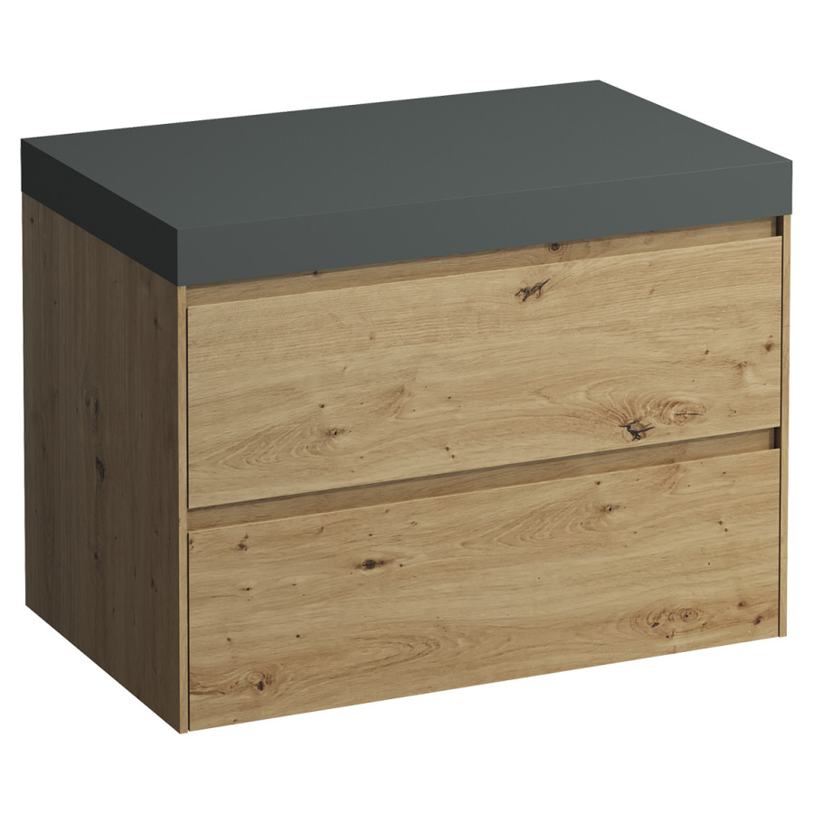 Meubles de lavabo LANI
78,5 x 58,0 x 49,5 cm
table de lavabo gris
sans découpe de lavabo
élément à 2 tiroirs