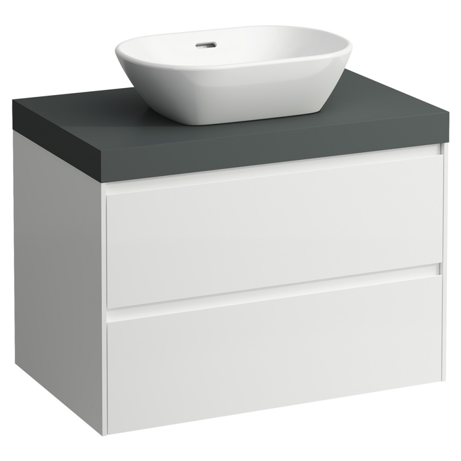 Meubles de lavabo LANI
78,5 x 58,0 x 49,5 cm
table de lavabo gris
pour lavabo à poser découpe au
centre, élément à 2 tiroirs