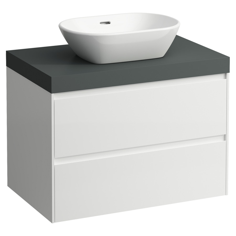 Meubles de lavabo LANI
78,5 x 58,0 x 49,5 cm
table de lavabo gris
pour lavabo à poser découpe au
centre, élément à 2 tiroirs