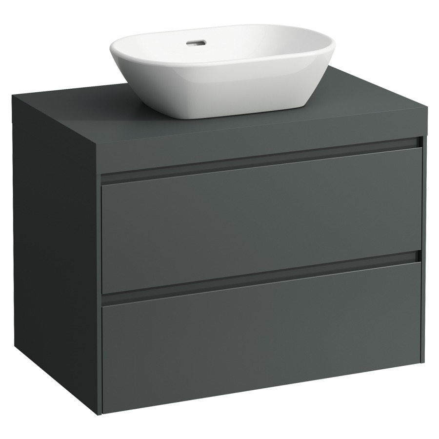 Meubles de lavabo LANI
78,5 x 58,0 x 49,5 cm
table de lavabo gris
pour lavabo à poser découpe au
centre, élément à 2 tiroirs