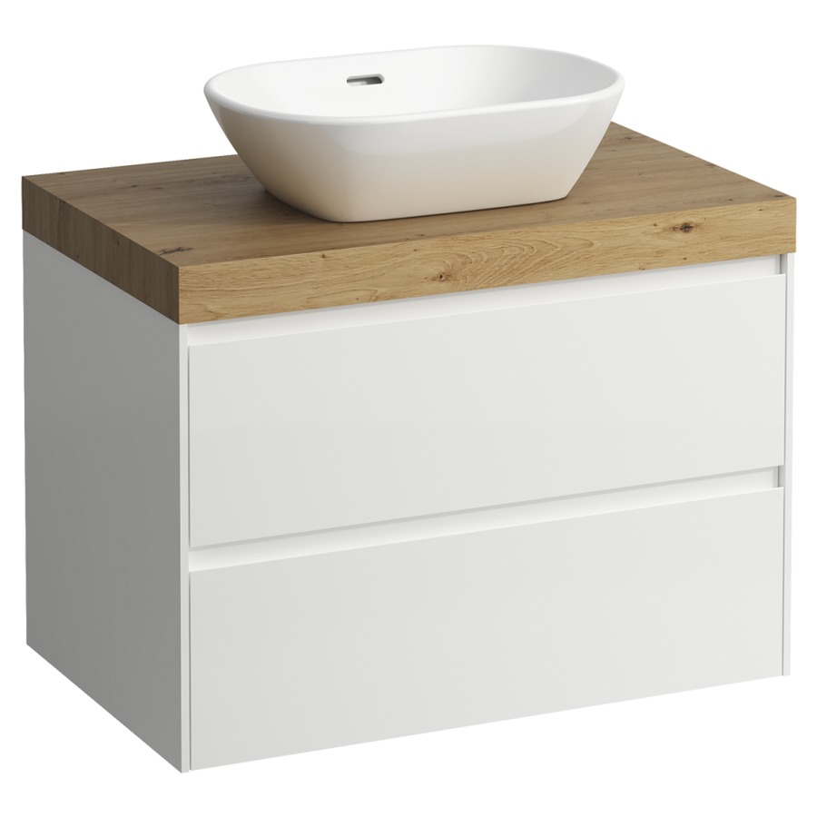 Meubles de lavabo LANI
78,5 x 58,0 x 49,5 cm
table de lavabo chêne
pour lavabo à poser découpe au
centre, élément à 2 tiroirs