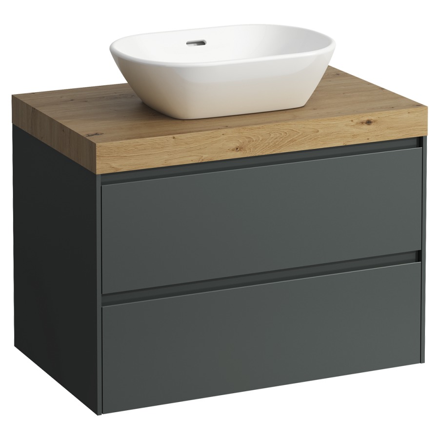 Meubles de lavabo LANI
78,5 x 58,0 x 49,5 cm
table de lavabo chêne
pour lavabo à poser découpe au
centre, élément à 2 tiroirs