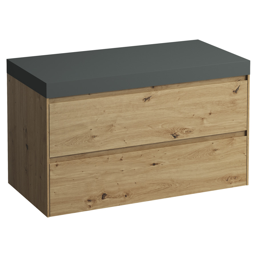 Meubles de lavabo LANI
98,5 x 58,0 x 49,5 cm
table de lavabo gris
sans découpe de lavabo
élément à 2 tiroirs