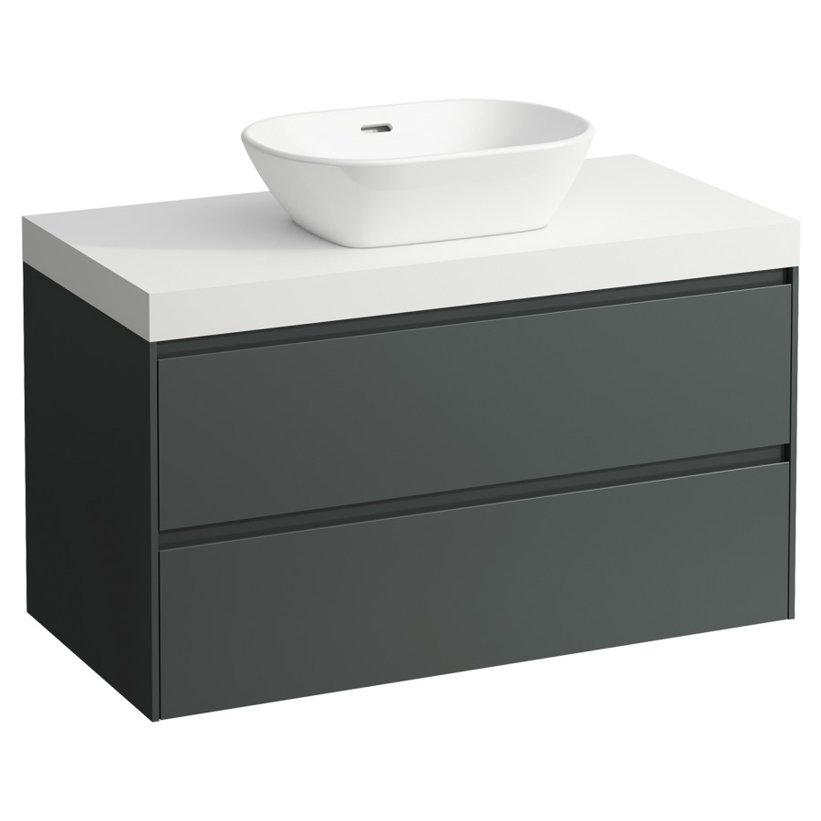 Meubles de lavabo LANI
98,5 x 58,0 x 49,5 cm
table de lavabo blanc mat
pour lavabo à poser découpe au
centre, élément à 2 tiroirs