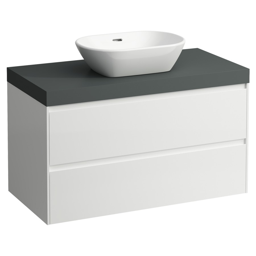Meubles de lavabo LANI
98,5 x 58,0 x 49,5 cm
table de lavabo gris
pour lavabo à poser découpe au
centre, élément à 2 tiroirs
