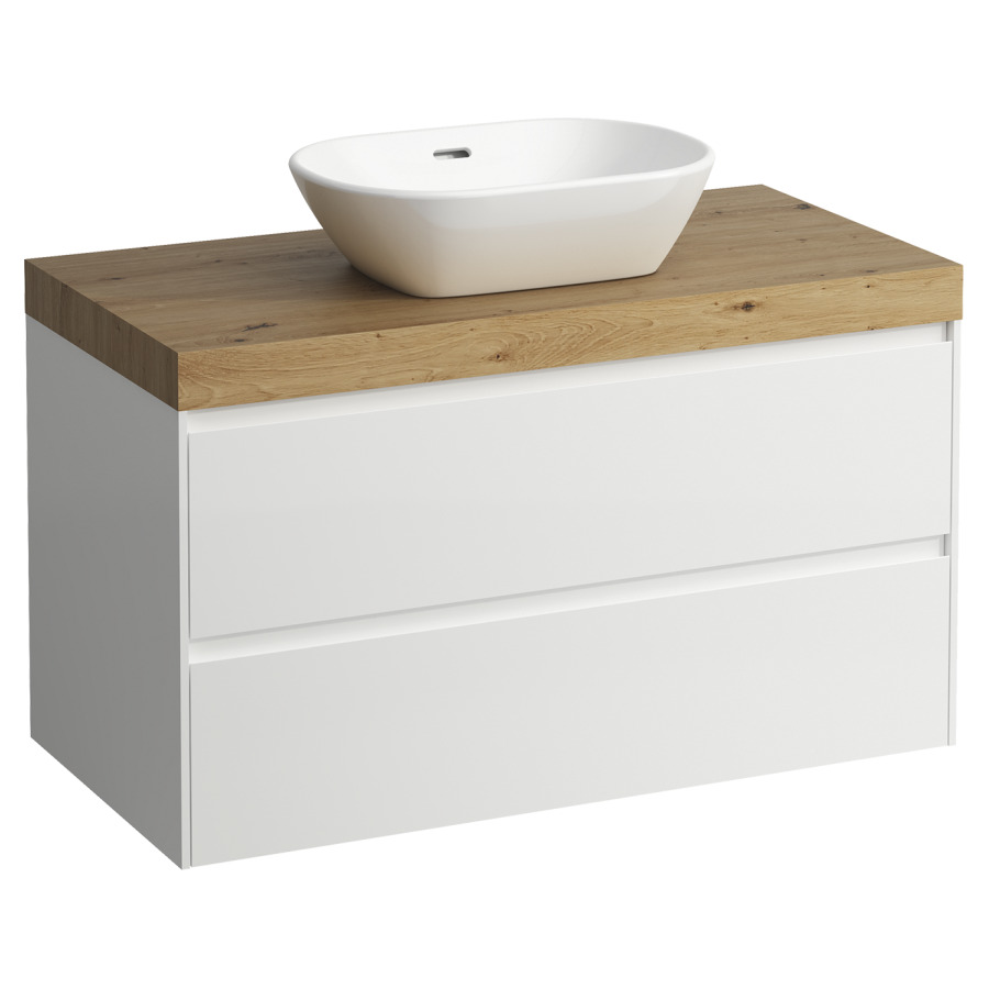 Meubles de lavabo LANI
98,5 x 58,0 x 49,5 cm
table de lavabo chêne
pour lavabo à poser découpe au
centre, élément à 2 tiroirs