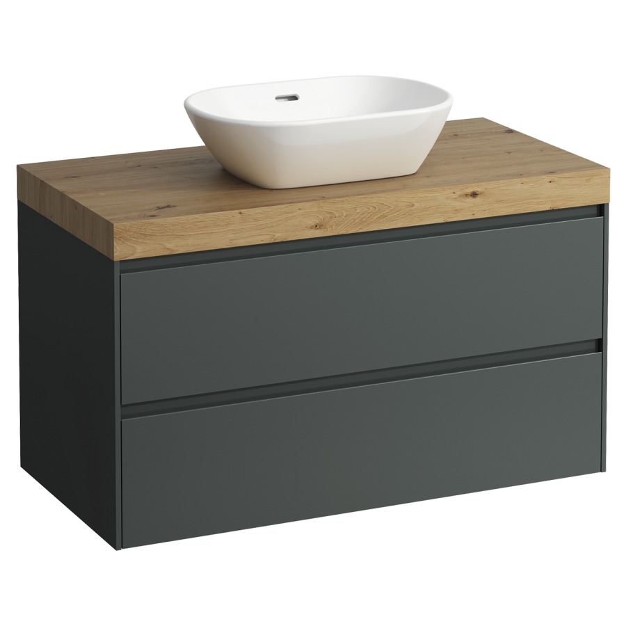 Meubles de lavabo LANI
98,5 x 58,0 x 49,5 cm
table de lavabo chêne
pour lavabo à poser découpe au
centre, élément à 2 tiroirs