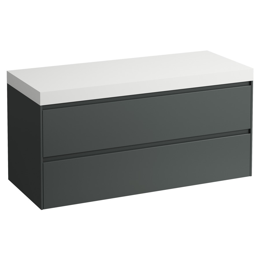 Meubles de lavabo LANI
118,5 x 58,0 x 49,5 cm
table de lavabo blanc mat
sans découpe de lavabo
élément à 2 tiroirs