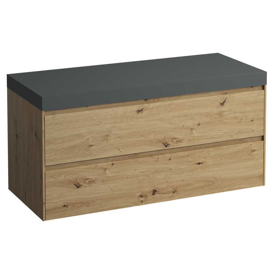 Meubles de lavabo LANI
118,5 x 58,0 x 49,5 cm
table de lavabo gris
sans découpe de lavabo
élément à 2 tiroirs
