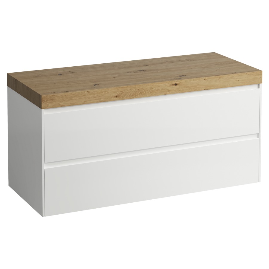 Meubles de lavabo LANI
118,5 x 58,0 x 49,5 cm
table de lavabo chêne
sans découpe de lavabo
élément à 2 tiroirs