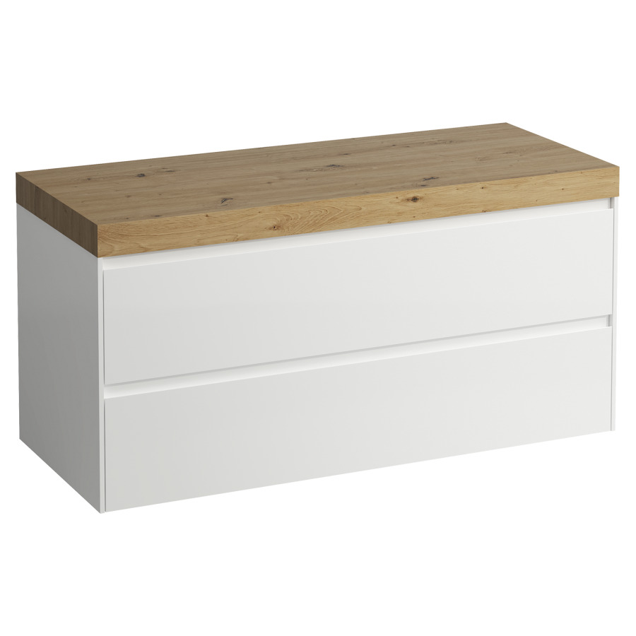 Meubles de lavabo LANI
118,5 x 58,0 x 49,5 cm
table de lavabo chêne
sans découpe de lavabo
élément à 2 tiroirs