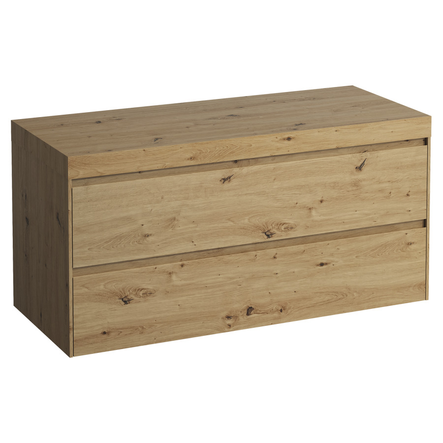 Meubles de lavabo LANI
118,5 x 58,0 x 49,5 cm
table de lavabo chêne
sans découpe de lavabo
élément à 2 tiroirs