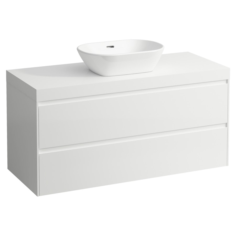 Meubles de lavabo LANI
118,5 x 58,0 x 49,5 cm
table de lavabo blanc mat
pour lavabo à poser découpe au
centre, élément à 2 tiroirs