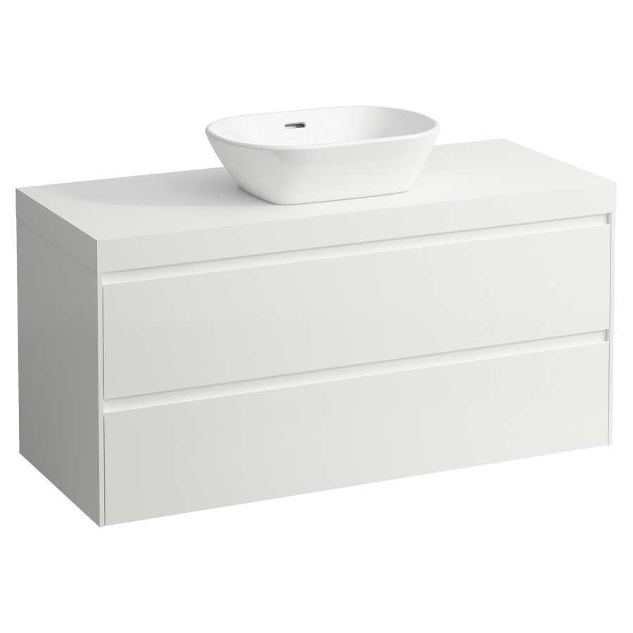 Meubles de lavabo LANI
118,5 x 58,0 x 49,5 cm
table de lavabo blanc mat
pour lavabo à poser découpe au
centre, élément à 2 tiroirs