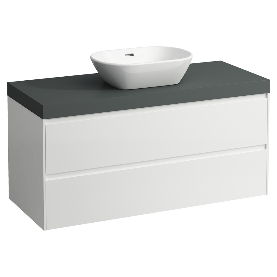 Meubles de lavabo LANI
118,5 x 58,0 x 49,5 cm
table de lavabo gris
pour lavabo à poser découpe au
centre, élément à 2 tiroirs