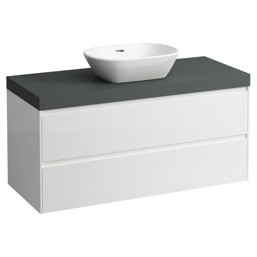 Meubles de lavabo LANI
118,5 x 58,0 x 49,5 cm
table de lavabo gris
pour lavabo à poser découpe au
centre, élément à 2 tiroirs