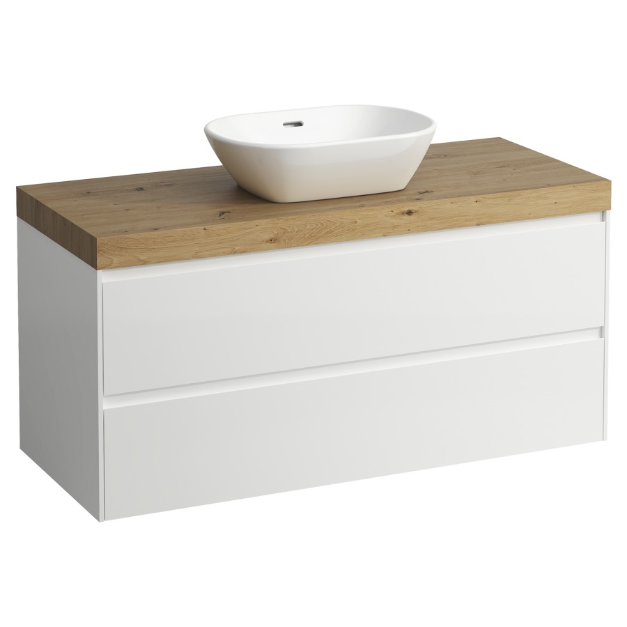 Meubles de lavabo LANI
118,5 x 58,0 x 49,5 cm
table de lavabo chêne
pour lavabo à poser découpe au
centre, élément à 2 tiroirs