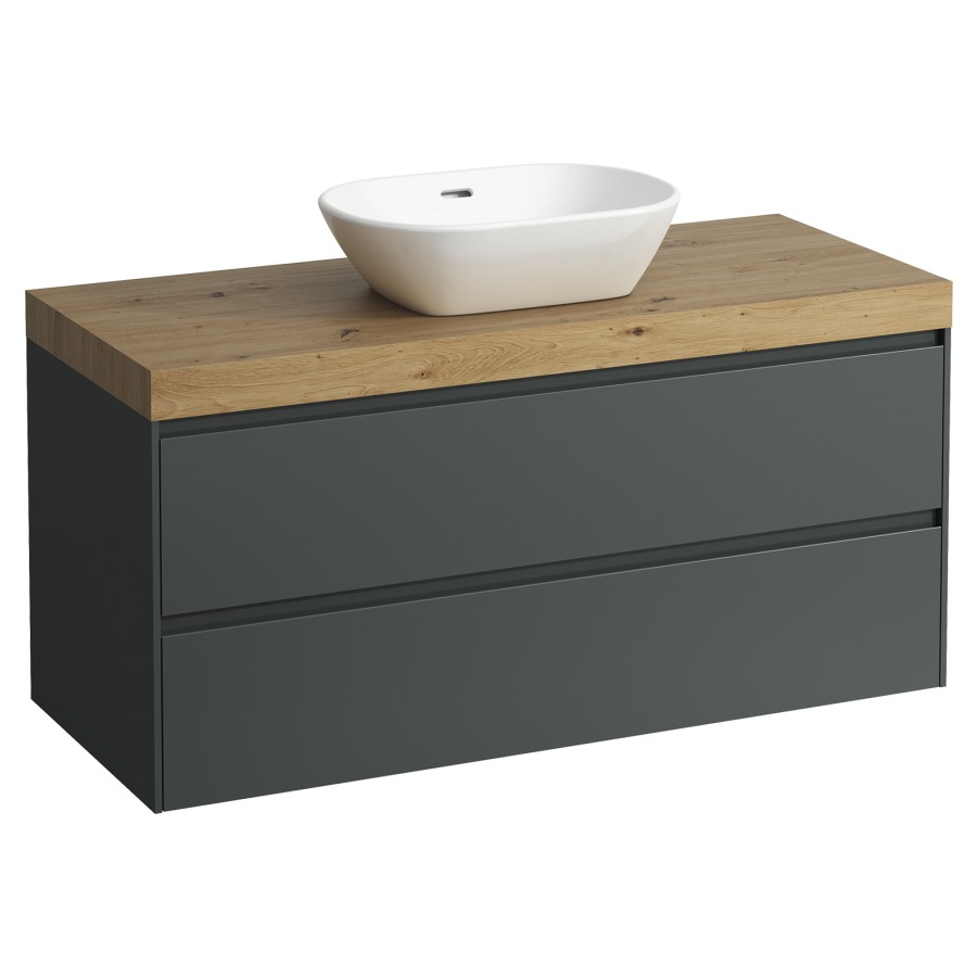 Meubles de lavabo LANI
118,5 x 58,0 x 49,5 cm
table de lavabo chêne
pour lavabo à poser découpe au
centre, élément à 2 tiroirs