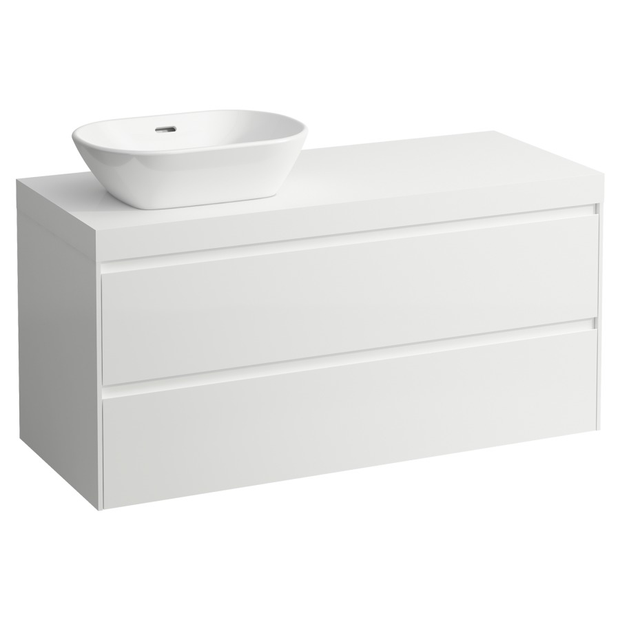 Meubles de lavabo LANI
118,5 x 58,0 x 49,5 cm
table de lavabo blanc mat
pour lavabo à poser découpe à
gauche, élément à 2 tiroirs