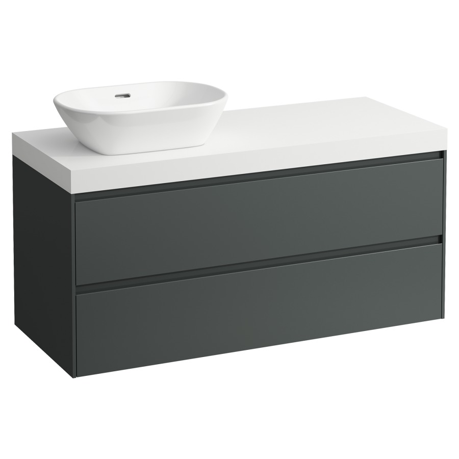 Meubles de lavabo LANI
118,5 x 58,0 x 49,5 cm
table de lavabo blanc mat
pour lavabo à poser découpe à
gauche, élément à 2 tiroirs