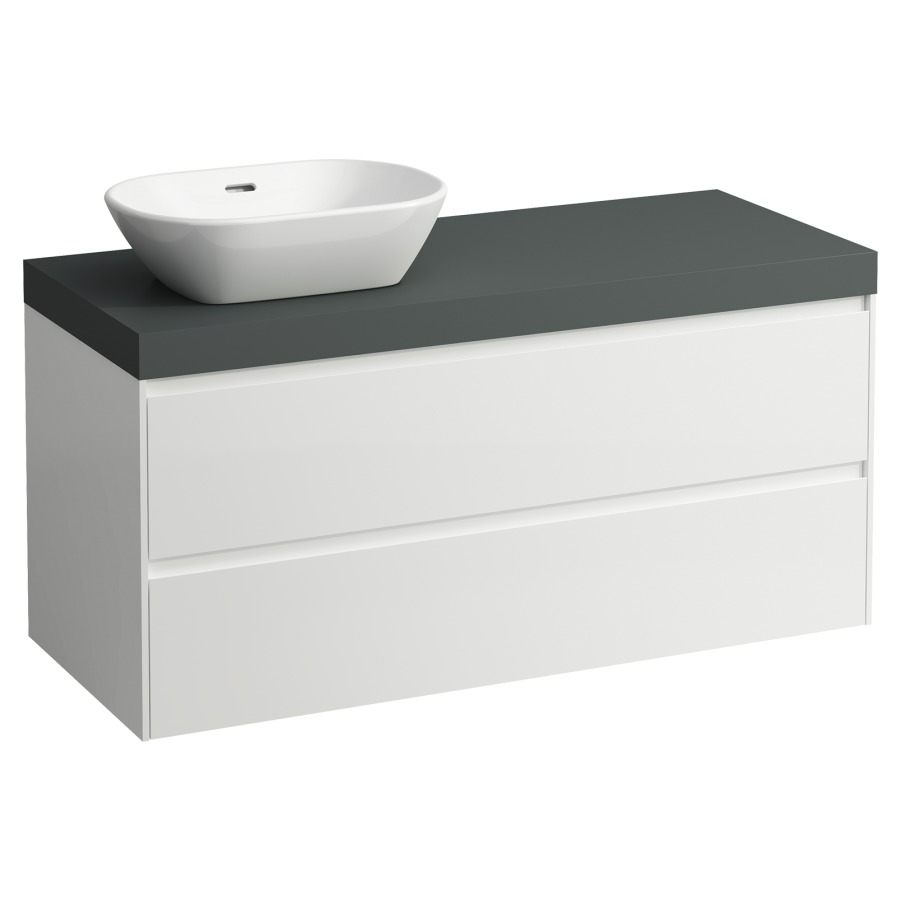 Meubles de lavabo LANI
118,5 x 58,0 x 49,5 cm
table de lavabo gris
pour lavabo à poser découpe à
gauche, élément à 2 tiroirs
