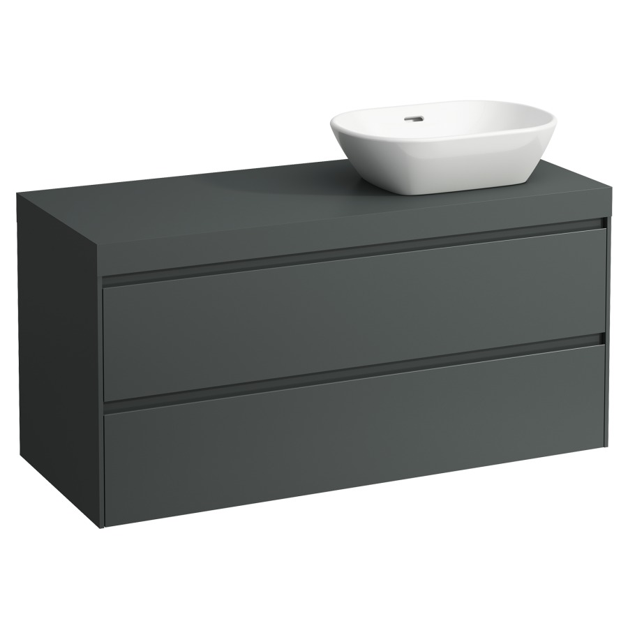 Meubles de lavabo LANI
118,5 x 58,0 x 49,5 cm
table de lavabo gris
pour lavabo à poser découpe à
droite, élément à 2 tiroirs
