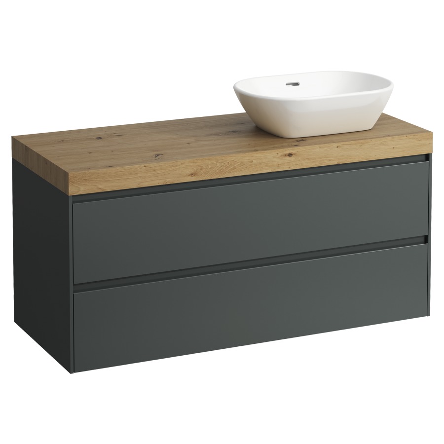 Meubles de lavabo LANI
118,5 x 58,0 x 49,5 cm
table de lavabo chêne
pour lavabo à poser découpe à
droite, élément à 2 tiroirs