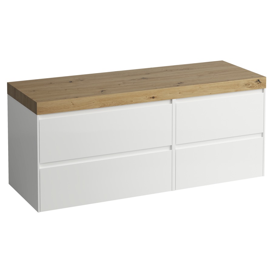 Waschtischmöbel LANI
137,0 x 58,0 x 49,5 cm
Waschtischplatte Eiche
ohne Waschtischausschnitt
2 Schubladenelemente
(80/60 cm), je 2 Schubladen