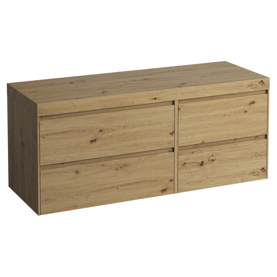 Waschtischmöbel LANI
137,0 x 58,0 x 49,5 cm
Waschtischplatte Eiche
ohne Waschtischausschnitt
2 Schubladenelemente
(80/60 cm), je 2 Schubladen