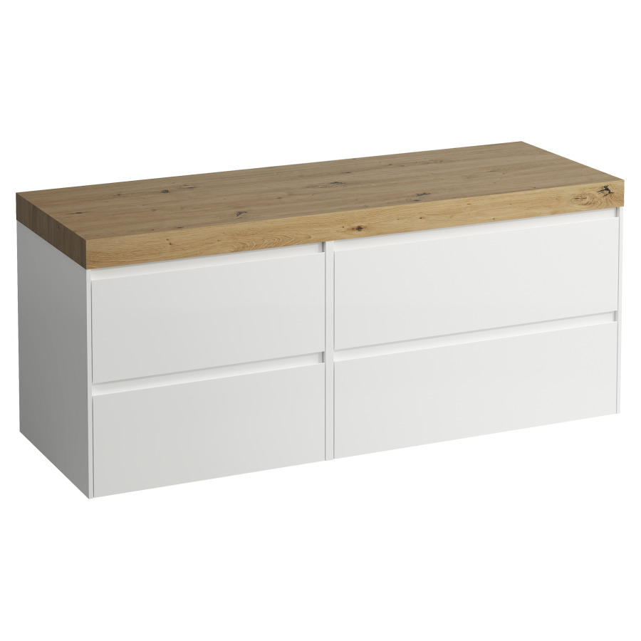 Waschtischmöbel LANI
137,0 x 58,0 x 49,5 cm
Waschtischplatte Eiche
ohne Waschtischausschnitt
2 Schubladenelemente
(60/80 cm), je 2 Schubladen