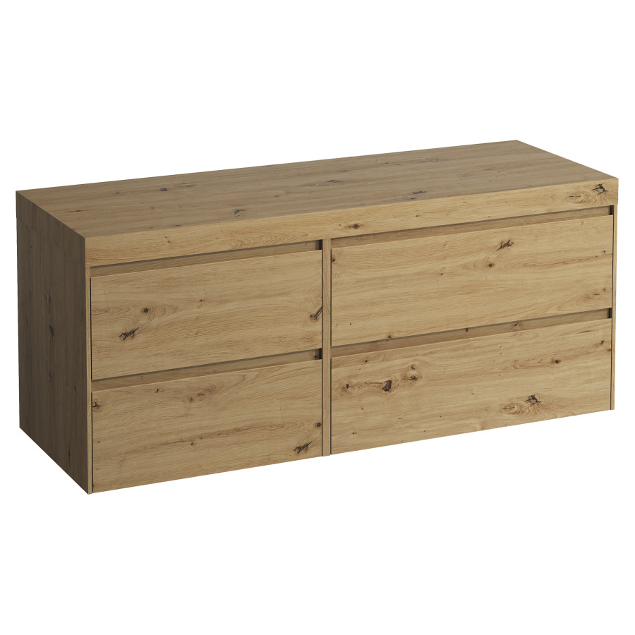 Waschtischmöbel LANI
137,0 x 58,0 x 49,5 cm
Waschtischplatte Eiche
ohne Waschtischausschnitt
2 Schubladenelemente
(60/80 cm), je 2 Schubladen