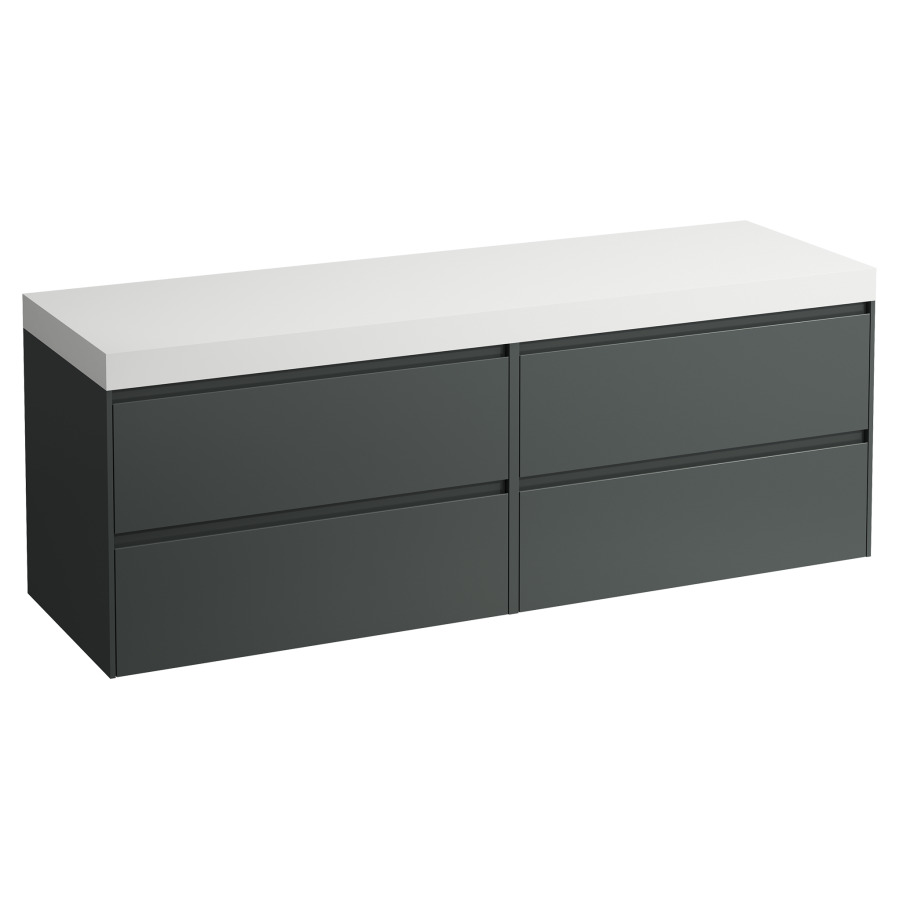 Waschtischmöbel LANI
157,0 x 58,0 x 49,5 cm
Waschtischplatte weiss matt
ohne Waschtischausschnitt
2 Schubladenelemente
je 2 Schubladen