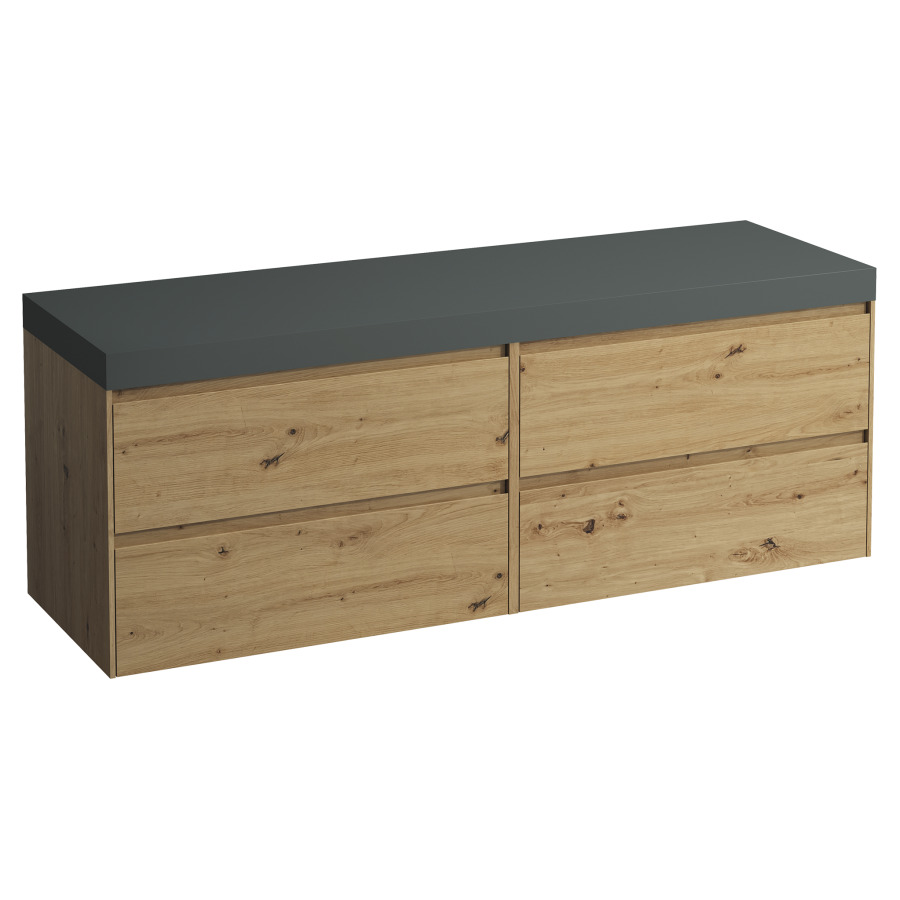 Meubles de lavabo LANI
157,0 x 58,0 x 49,5 cm
table de lavabo gris
sans découpe de lavabo
2 éléments à chacun 2 tiroirs