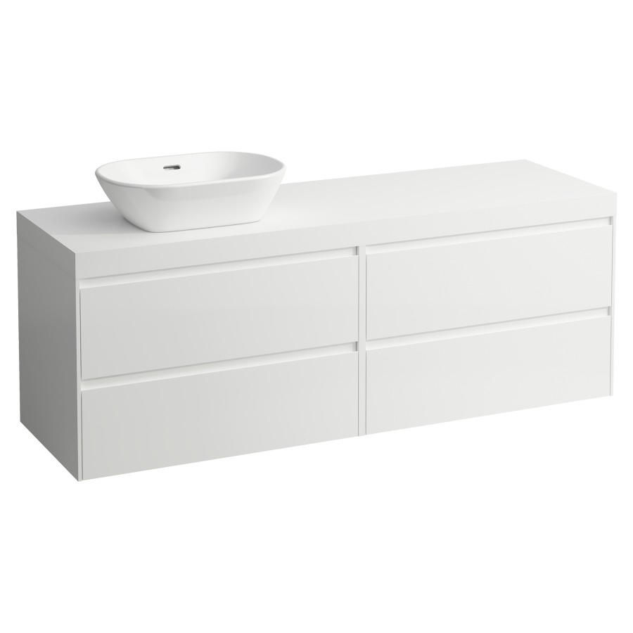 Meubles de lavabo LANI
157,0 x 58,0 x 49,5 cm
table de lavabo blanc mat
pour lavabo à poser découpe à
gauche, 2 éléments à chacun
2 tiroirs