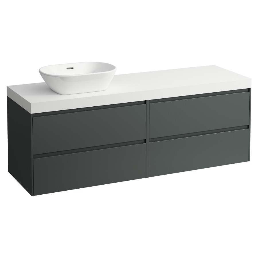 Meubles de lavabo LANI
157,0 x 58,0 x 49,5 cm
table de lavabo blanc mat
pour lavabo à poser découpe à
gauche, 2 éléments à chacun
2 tiroirs