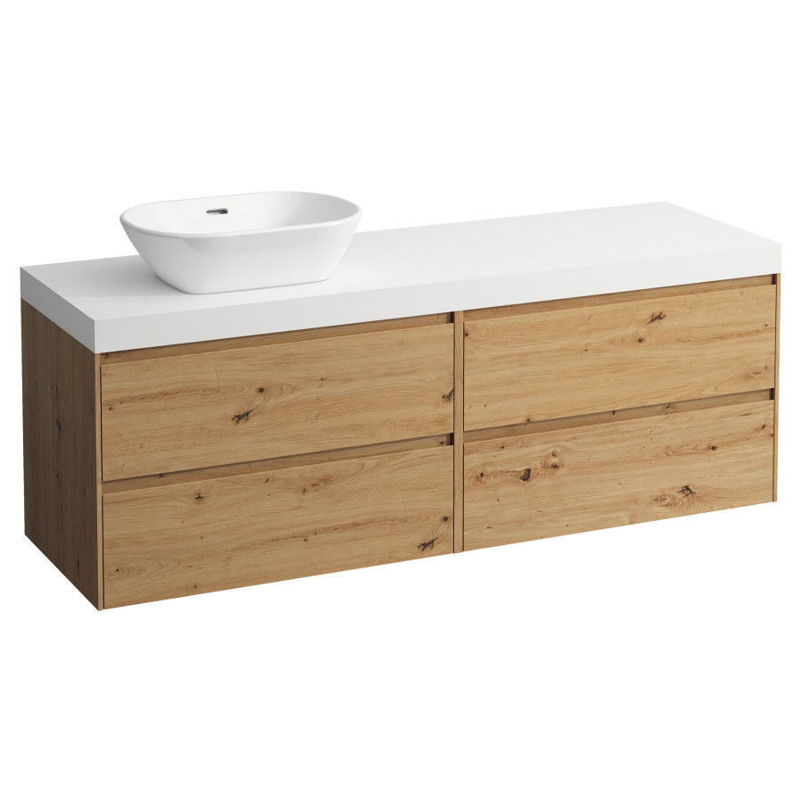Meubles de lavabo LANI
157,0 x 58,0 x 49,5 cm
table de lavabo blanc mat
pour lavabo à poser découpe à
gauche, 2 éléments à chacun
2 tiroirs