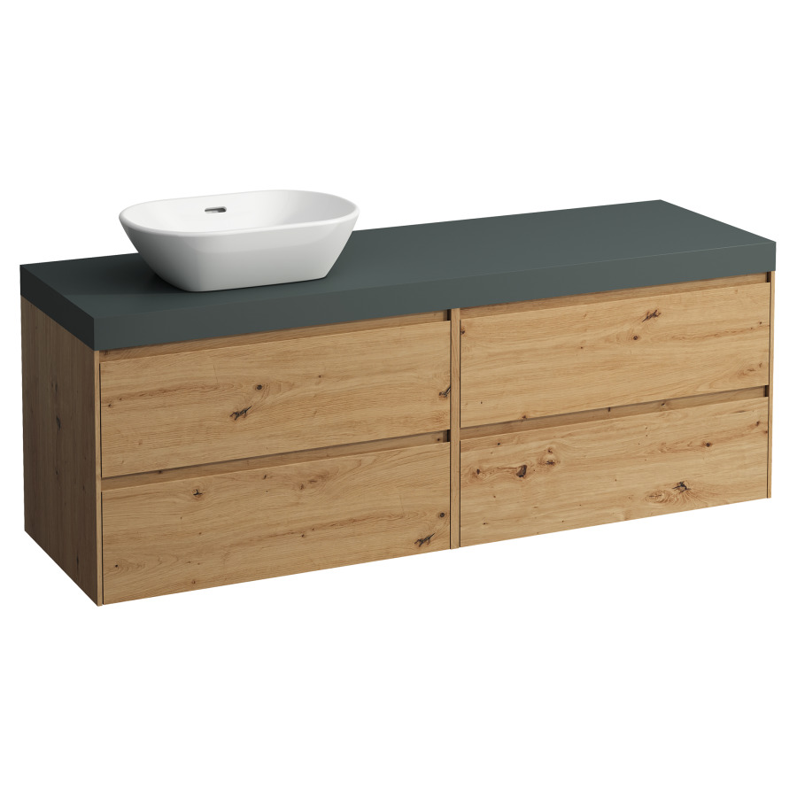 Meubles de lavabo LANI
157,0 x 58,0 x 49,5 cm
table de lavabo gris
pour lavabo à poser découpe à
gauche, 2 éléments à chacun
2 tiroirs
