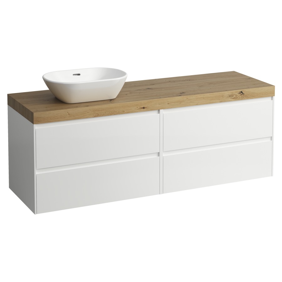 Meubles de lavabo LANI
157,0 x 58,0 x 49,5 cm
table de lavabo chêne
pour lavabo à poser découpe à
gauche, 2 éléments à chacun
2 tiroirs