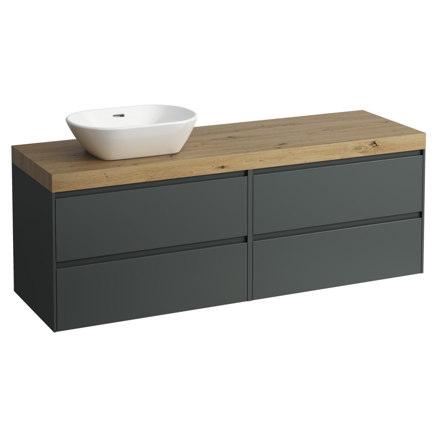 Meubles de lavabo LANI
157,0 x 58,0 x 49,5 cm
table de lavabo chêne
pour lavabo à poser découpe à
gauche, 2 éléments à chacun
2 tiroirs