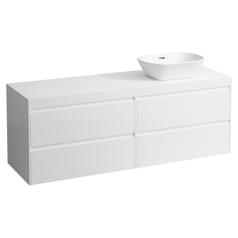 Meubles de lavabo LANI
157,0 x 58,0 x 49,5 cm
table de lavabo blanc mat
pour lavabo à poser découpe à
droite, 2 éléments à chacun
2 tiroirs