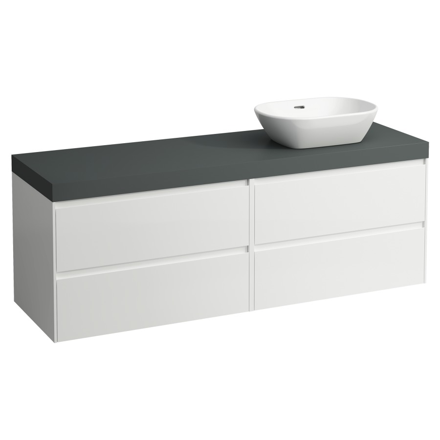 Meubles de lavabo LANI
157,0 x 58,0 x 49,5 cm
table de lavabo gris
pour lavabo à poser découpe à
droite, 2 éléments à chacun
2 tiroirs
