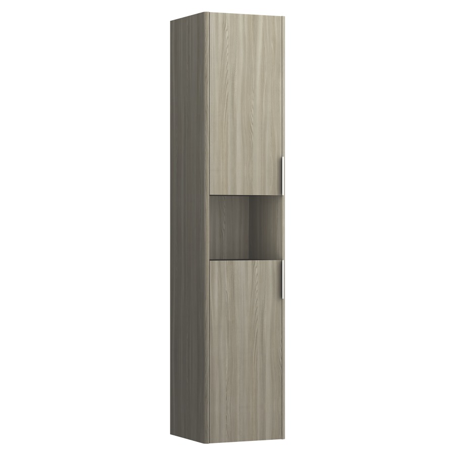 Armoire haute BASE
35,0 x 165,0 x 33,5 cm
2 portes, 4 tablettes, niche
ouverte au milieu
charnière à gauche