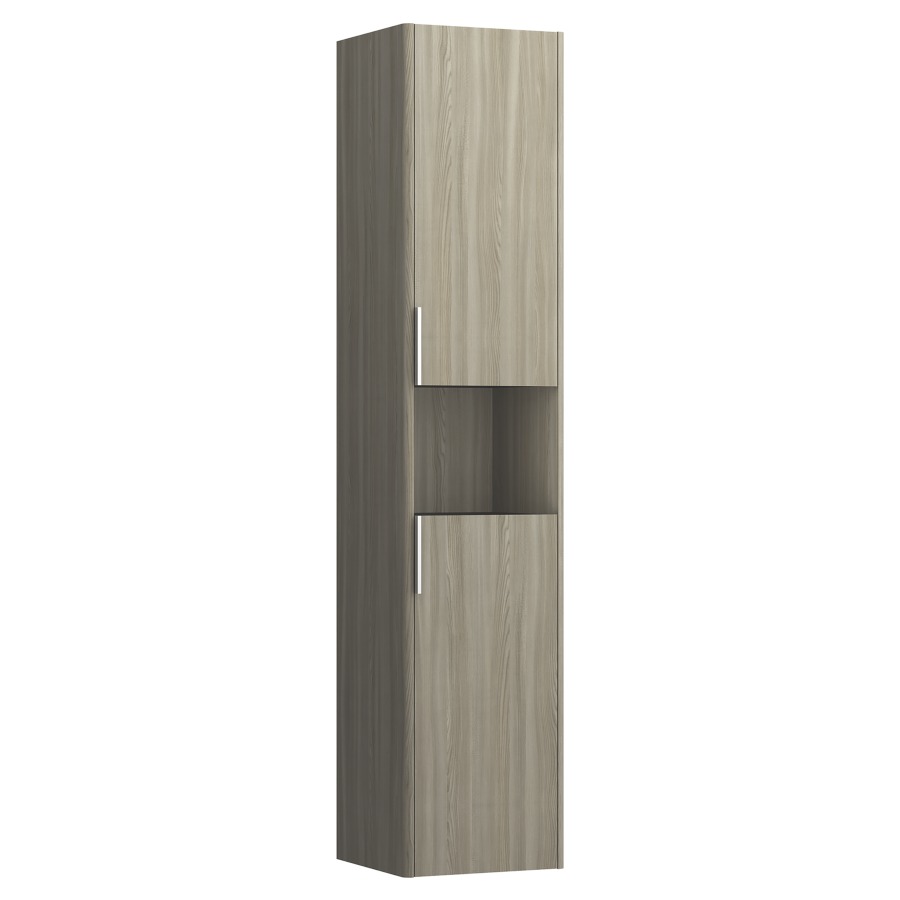 Armoire haute BASE
35,0 x 165,0 x 33,5 cm
2 portes, 4 tablettes, niche
ouverte au milieu
charnière à droite