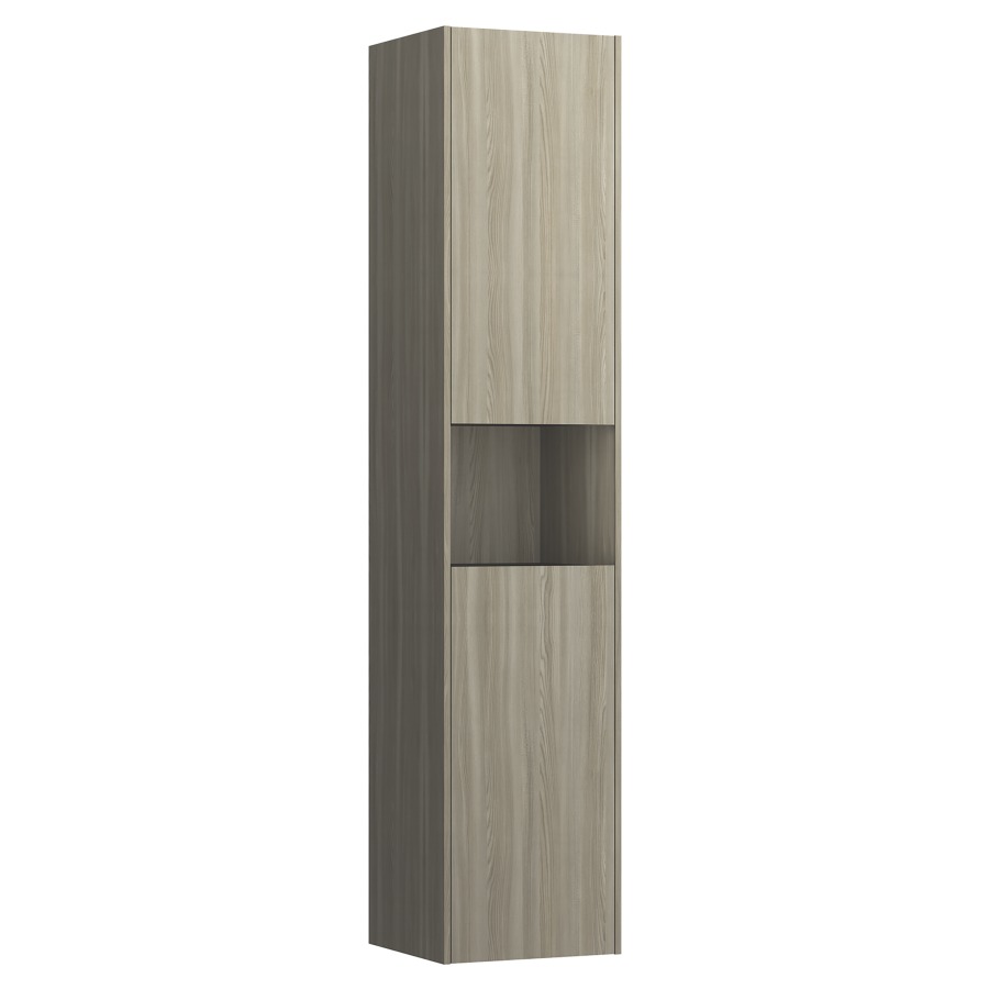 Armoire haute BASE
35,0 x 165,0 x 33,5 cm
2 portes, 4 tablettes, niche
ouverte au milieu
charnière à gauche, Tip-On