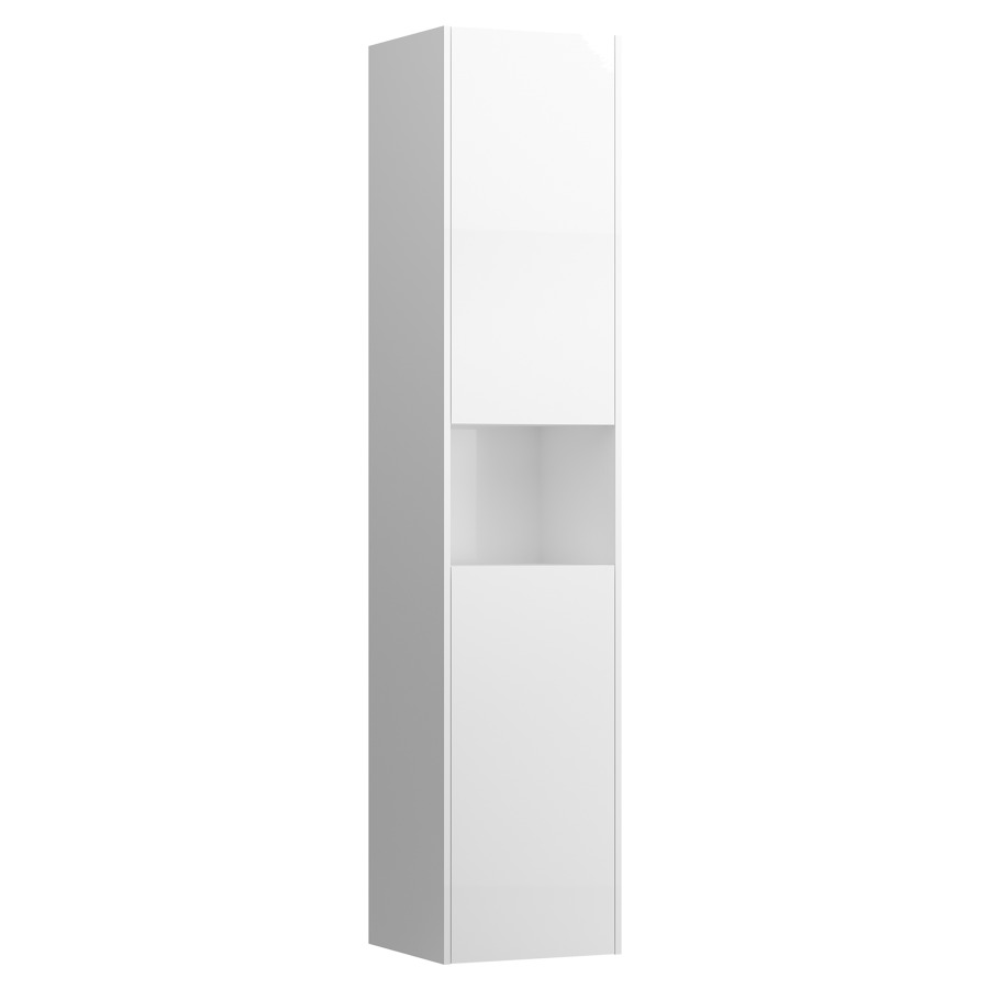 Armoire haute BASE
35,0 x 165,0 x 33,5 cm
2 portes, 4 tablettes, niche
ouverte au milieu
charnière à gauche, Tip-On
